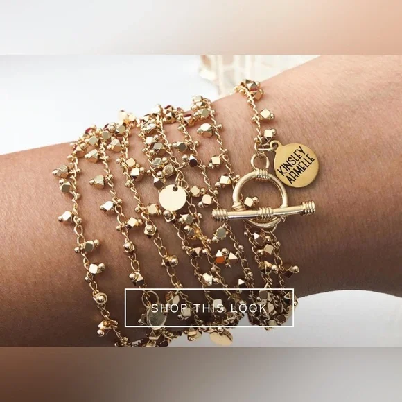 KINSLEY ARMELLE “Maya” Gold Plated Sterling Silver Wrap Bracelet (One Size)… - Picture 3 of 7